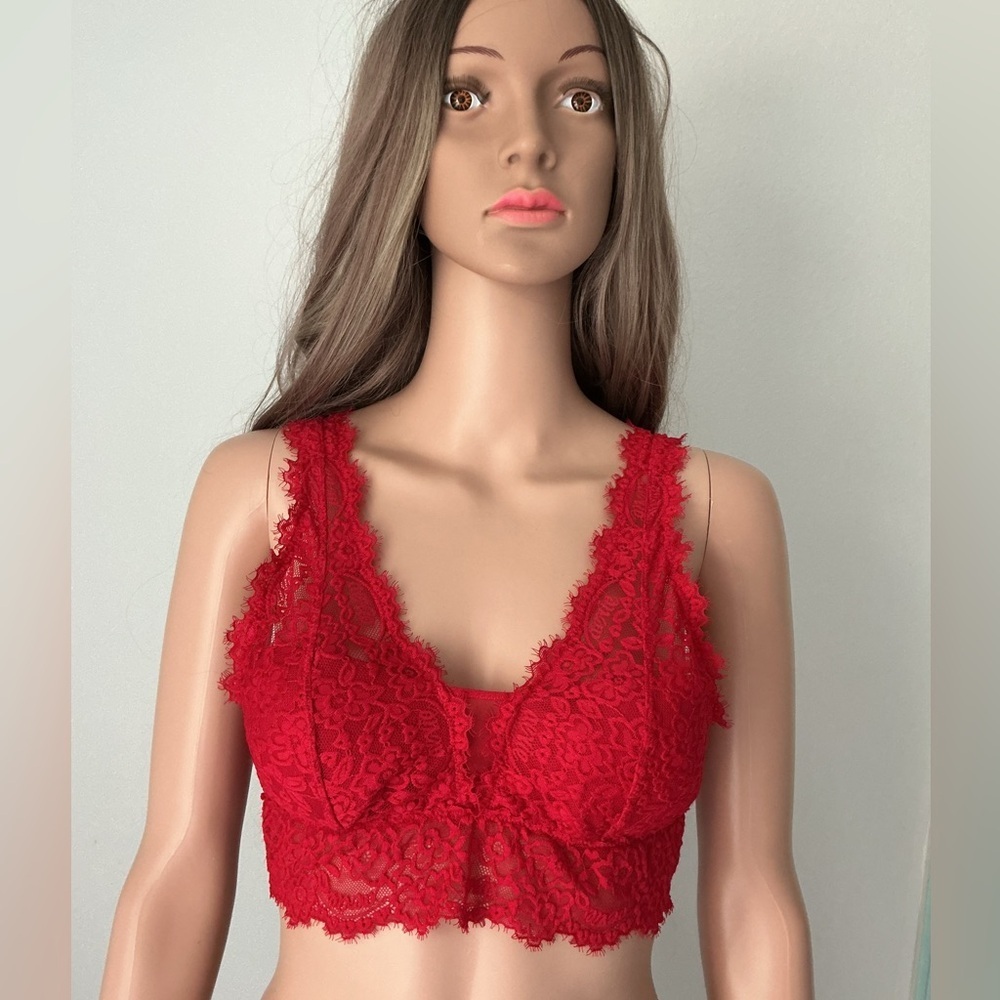 Aerie Lace Bralette Duo - Green and Red - Picture 2 of 16